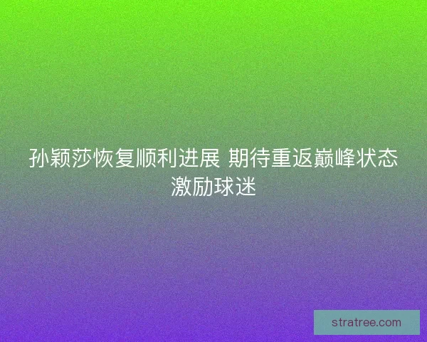 孙颖莎恢复顺利进展 期待重返巅峰状态激励球迷