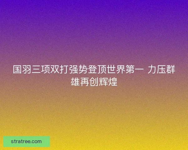 国羽三项双打强势登顶世界第一 力压群雄再创辉煌